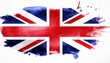© Nathaniel - a watercolor rendition of the united kingdom flag with splashes of color and a textured appearance suitable for creative backgrounds or graphic elements