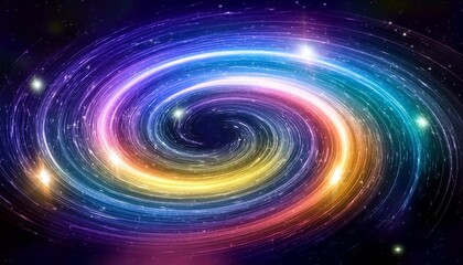 Wall Mural - ridescent sparkle rainbow fairy dust spiral swirl glitter shimmer galaxy spin magical fantasy star background wallpaper generative ai