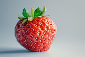 Strawberry on white background, close-up, selective focus