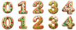 © PNG transparent - Christmas cookie number set isolated on transparent background PNG file