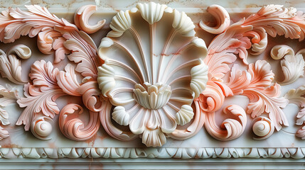 fantasy pink rococo style artistic pattern, vintage decoration texture. design for wall art, poster 