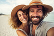 © O-Foto - Caucasian couple in a relationship, laughing together, taking a selfie