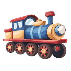 Sticker - Beautiful toy train, cartoon train