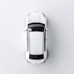 Wall Mural - White car seen from above