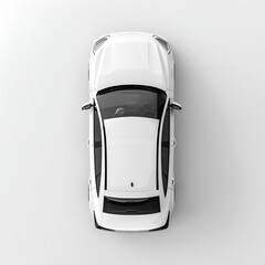 Wall Mural - White car seen from above