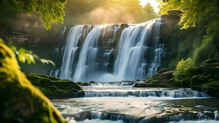 Wall Mural - Aerial view of the waterfall