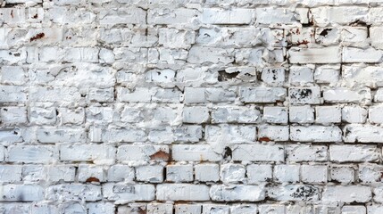 Wall Mural - Aged white brick wall with space for text and pictures