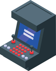 Poster - arcade game machine with joysticks and buttons waiting for a player to start a new game