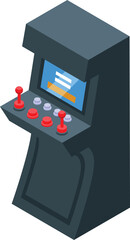 Poster - Arcade game machine with colorful buttons and joysticks is waiting for a player
