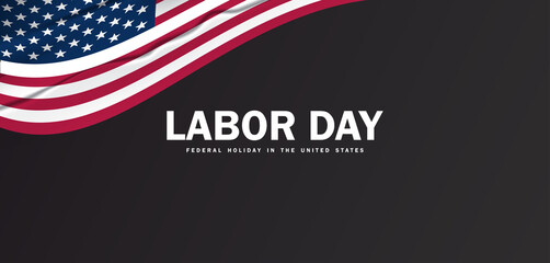 Wall Mural - Labor Day background with American flag illustration, perfect for patriotic celebrations