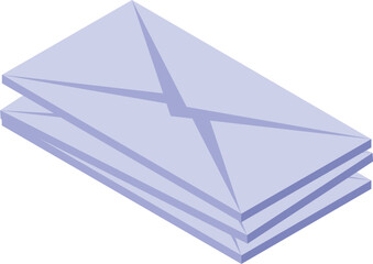Poster - Stack of envelopes isometric icon is representing sending mail concept