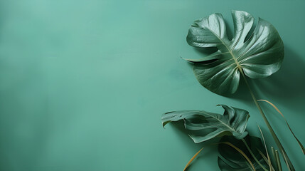 Wall Mural - Vibrant jade green background in textured v6 style with raw ar 169 and unique design.