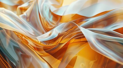 Poster - Cascading layers of glass-like sheets in motion, 3D background, kinetic abstract 