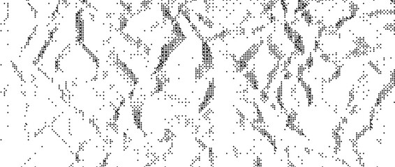 Poster - Pixelated wrinkled grained texture bitmap. Dither grunge crumpled background. Abstract dotted distressed overlay. Crease halftone wallpaper. Retro comic pixel art backdrop. Rough effect vector