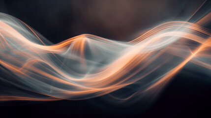 Wall Mural - Elegant Gradient Light Waves in Blue and Orange Hues