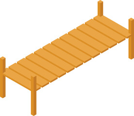 Poster - Simple wooden pier extending over water, perfect for illustrating concepts of travel, leisure, or relaxation