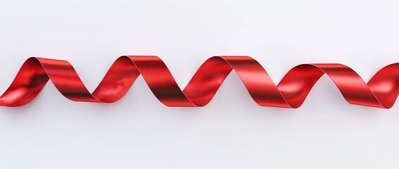 Wall Mural - Scarlet Curled Ribbon