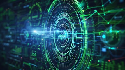 Poster - Digital Abstract Technology Interface with Virtual Data Network for Modern Futuristic Artificial Intelligence Innovation Concept.