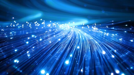 Poster - Abstract Fiber Optic Light Show technology wireless data transmission internet network concept.