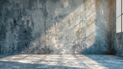 Poster - Empty warehouse room with Grungy stucco concrete wall floor room as background corner of old grunge interior Abstract architecture background : Generative AI