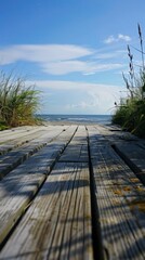 Wall Mural -  Wooden deck at the seaside