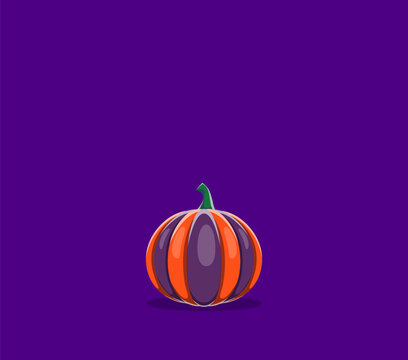 Halloween font, pumpkin dot or punctuation mark for horror alphabet, cartoon vector. Halloween font punctuation sign of dot period or full point as creepy pumpkin for spooky ABC or monster typeface