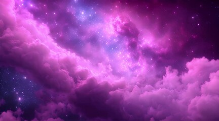 Wall Mural - Space travel to abstract alien pink blue nebula milky way in deep space wiht many space rocks cinematic abstract for sci fi background. 4K 3D seamless loop Sci Fi Space flight to glow energy gas dust