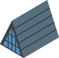 Poster - Modern house roof with attic window isometric icon showing construction and renovation concept