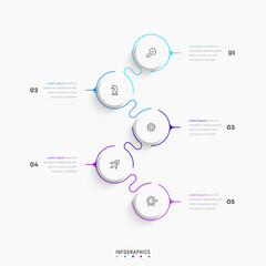 Wall Mural - vector infographic label design template with icons and 5 options or steps. can be used for process 