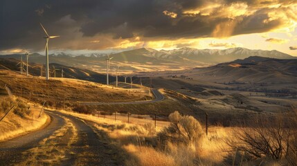 Wall Mural - A road winds through a dry