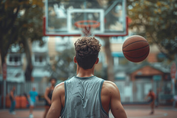 A Basketball Player's Focus: A Moment of Anticipation on the Court