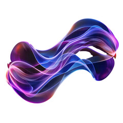 Poster - Holographic gradient neon wave shape on transparent background isolated on a transparent background
