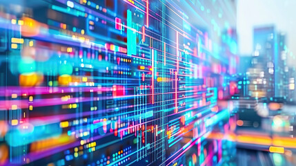 Abstract colorful background with code