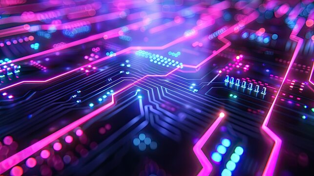Abstract digital dot line particle data background connecting technology concept.
