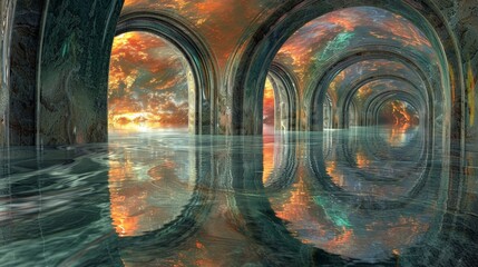 Wall Mural - Enchanting Surreal Reflections: High-Resolution Wallpaper with Vivid Contrasts and Imaginative Depth