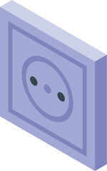 Poster - Isometric european power socket providing electricity on white background