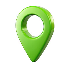 Wall Mural - green location icon 3d isolated on transparent background