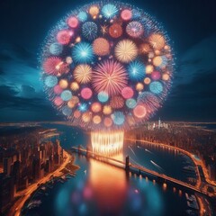 Wall Mural - 13 31. Airburst shells_ Large, spherical fireworks that explode