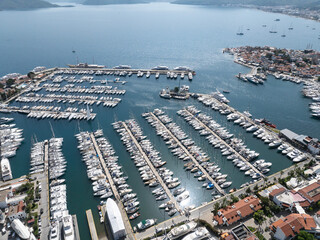 Wall Mural - Marmaris Marina in the Summer Season Drone Photo, Marmaris Mugla, Turkiye (Turkey)