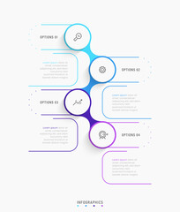 Wall Mural - vector infographic label design template with icons and 4 options or steps. can be used for process 