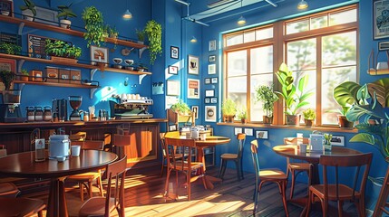 Cafes and Restaurants anime style
