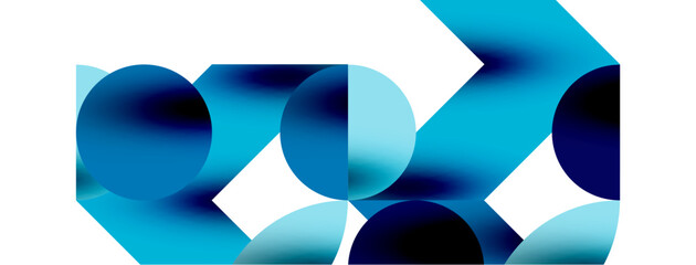 Wall Mural - Circle pattern, round elements with lines and arrows composition for wallpaper, banner, background or landing