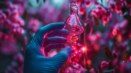 Poster - Scientific research in a medical DNA laboratory, emphasizing biotechnology advancements and genetic analysis.