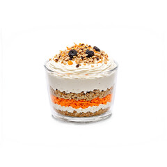 carrot cake overnight oats creamy oats layered with shredded carrots raisins and a swirl of