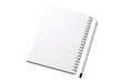 © Masood - A Blank Canvas Awaits: A Spiral Notebook and Pencil Ready for Inspiration on a Clear PNG or White Background.
