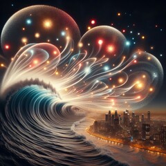 Canvas Print - 53 44. Wave shells_ Large, spherical fireworks that explode into