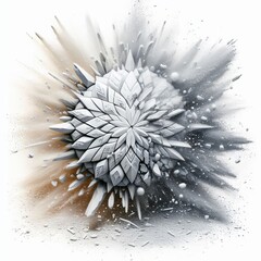 Canvas Print - 63 116. Winter solstice chalk piece shattering into a frosty exp