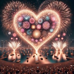 Wall Mural - 75 46. Heart shells_ Large, spherical fireworks that explode int