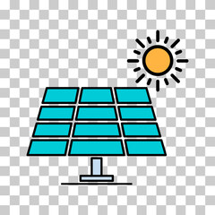 Wall Mural - Solar panel icon, green power technology, ecology alternative energy vector illustration