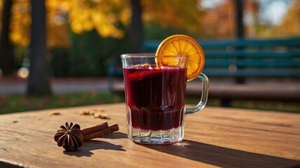 Wall Mural - glass of mulled wine